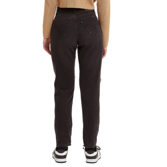 Levi's Women's High Rise Tapered Leg Mom Jeans - Black 30-29 - Picture 5 of 12